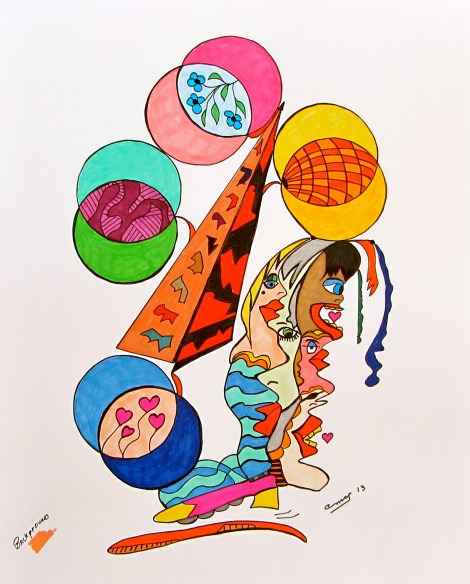 Triangle Tribulations 18" x 24" Watercolor & Acrylic