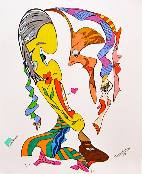 Yellow, Yellow Kiss A Fellow18" x 24" Watercolor & Acrylic